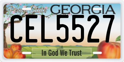 GA license plate CEL5527
