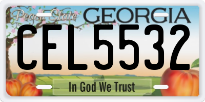 GA license plate CEL5532