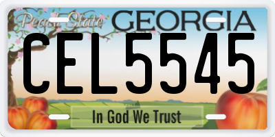 GA license plate CEL5545