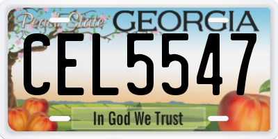 GA license plate CEL5547