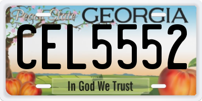 GA license plate CEL5552