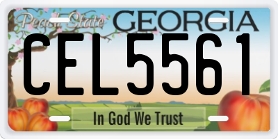 GA license plate CEL5561