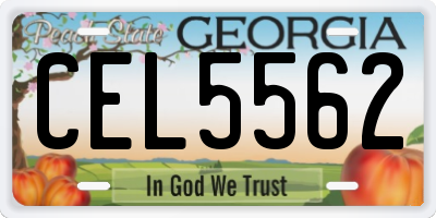 GA license plate CEL5562