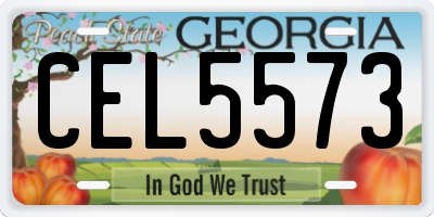 GA license plate CEL5573