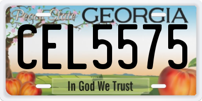 GA license plate CEL5575
