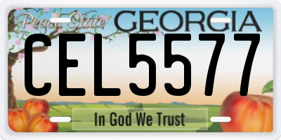 GA license plate CEL5577
