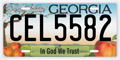 GA license plate CEL5582