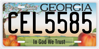 GA license plate CEL5585