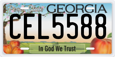 GA license plate CEL5588
