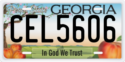 GA license plate CEL5606