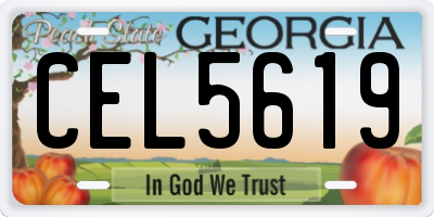 GA license plate CEL5619