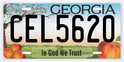 GA license plate CEL5620
