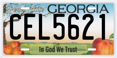 GA license plate CEL5621