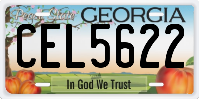 GA license plate CEL5622