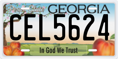 GA license plate CEL5624