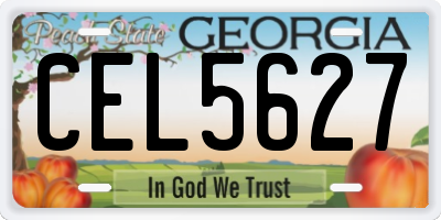 GA license plate CEL5627
