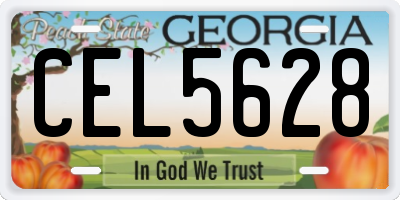GA license plate CEL5628