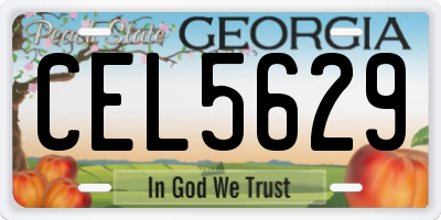 GA license plate CEL5629