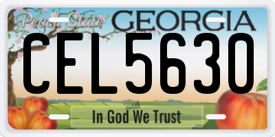 GA license plate CEL5630