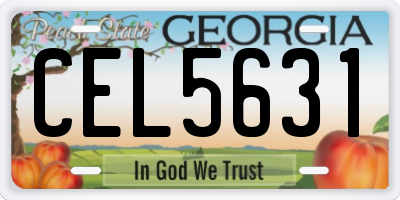 GA license plate CEL5631
