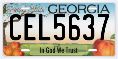 GA license plate CEL5637