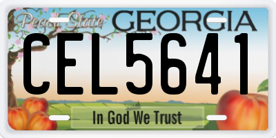 GA license plate CEL5641
