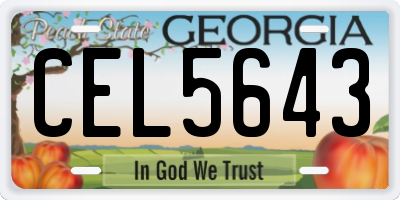 GA license plate CEL5643