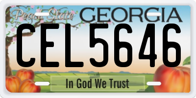 GA license plate CEL5646