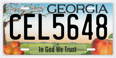 GA license plate CEL5648