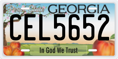 GA license plate CEL5652