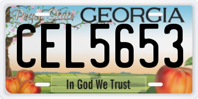 GA license plate CEL5653