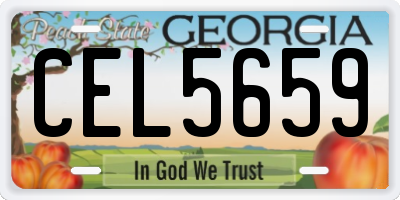 GA license plate CEL5659