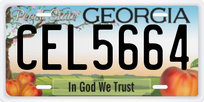 GA license plate CEL5664