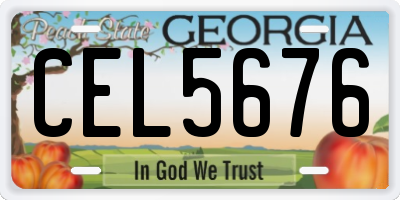 GA license plate CEL5676