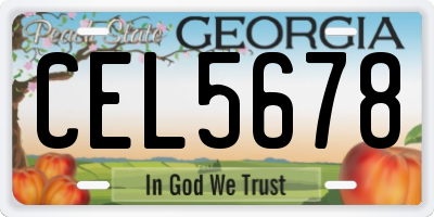 GA license plate CEL5678