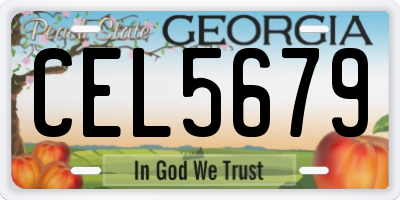 GA license plate CEL5679
