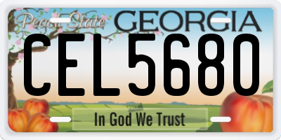 GA license plate CEL5680
