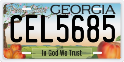 GA license plate CEL5685