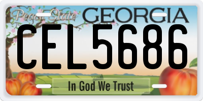 GA license plate CEL5686