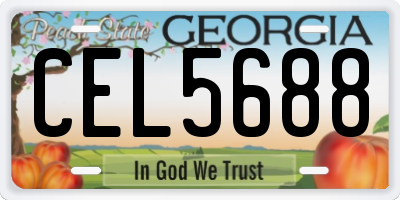 GA license plate CEL5688