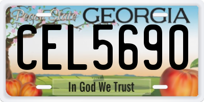 GA license plate CEL5690