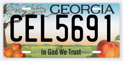 GA license plate CEL5691