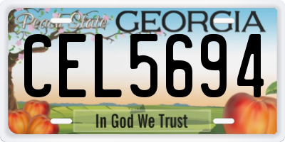 GA license plate CEL5694
