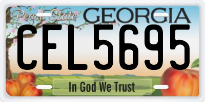 GA license plate CEL5695
