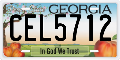 GA license plate CEL5712