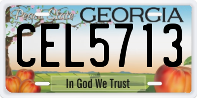GA license plate CEL5713