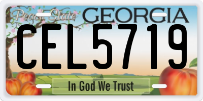GA license plate CEL5719