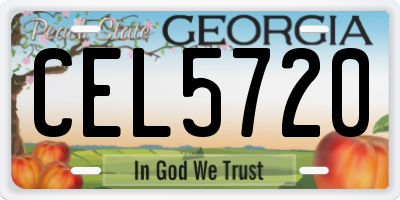 GA license plate CEL5720