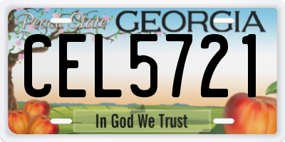 GA license plate CEL5721