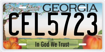 GA license plate CEL5723